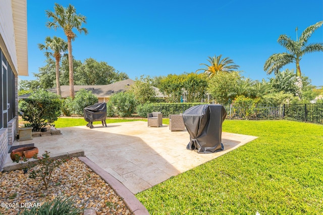 view of patio with a fenced backyard