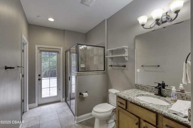 2809 Oakgrove Ave, Saint Augustine, FL 32092 - full bathroom featuring vanity, a shower stall, and tile patterned flooring