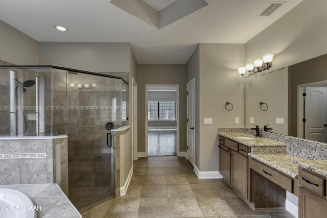 2809 Oakgrove Ave, Saint Augustine, FL 32092 - bathroom with a shower stall, vanity, and a tub to relax in