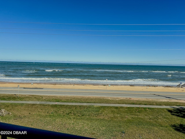 view of water feature with a view of the beach