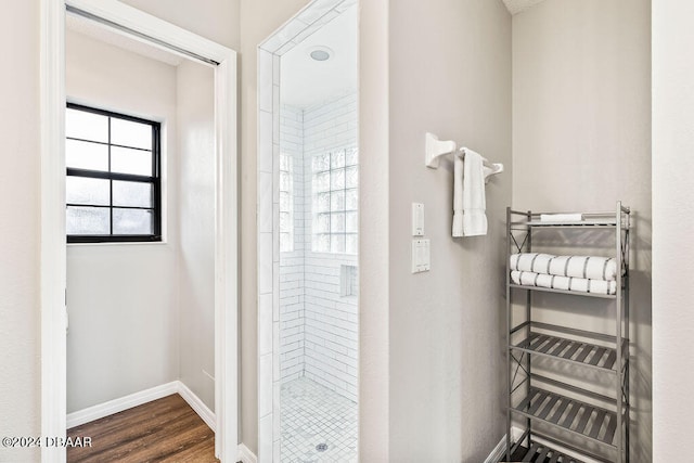 bathroom featuring hardwood / wood-style floors