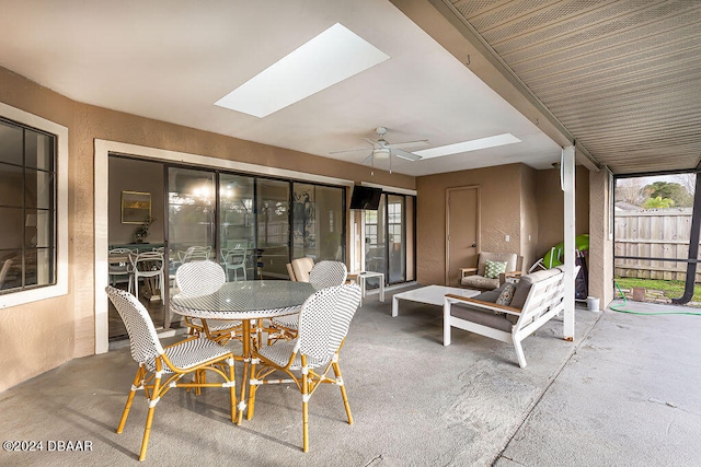 view of patio / terrace with ceiling fan