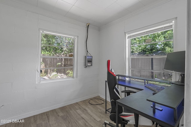1214 Flomich St, Daytona Beach, FL 32117 - office with ornamental molding and wood finished floors