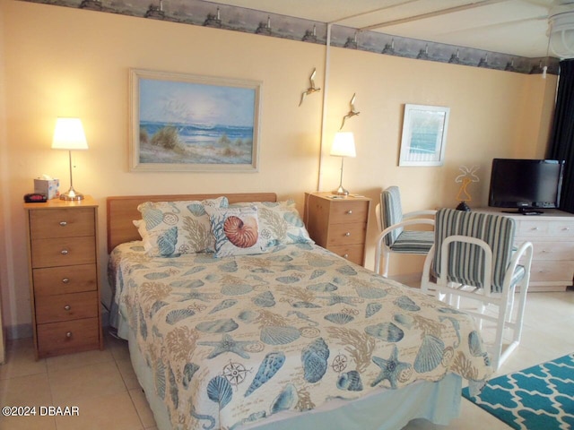 view of tiled bedroom