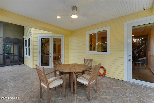 view of patio / terrace featuring ceiling fan