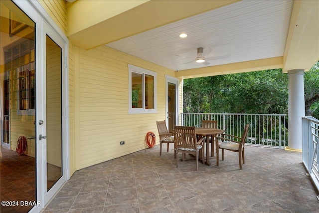 view of patio / terrace with ceiling fan