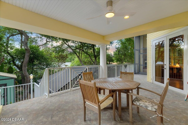 view of patio with ceiling fan