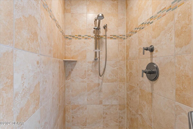 interior details featuring tiled shower