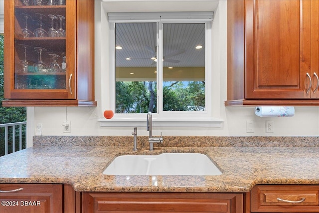 room details with sink and light stone counters