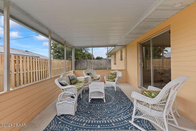 view of sunroom