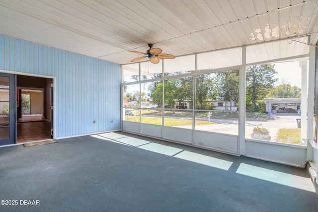 view of unfurnished sunroom