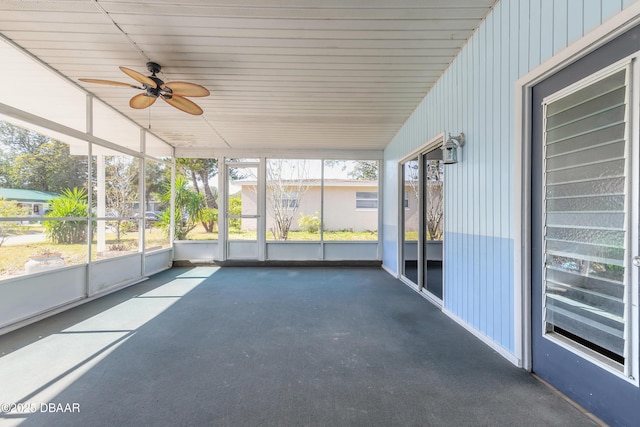 view of unfurnished sunroom