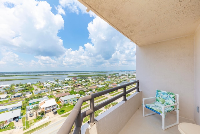 balcony with a water view