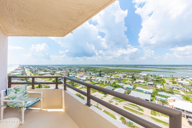 balcony with a water view