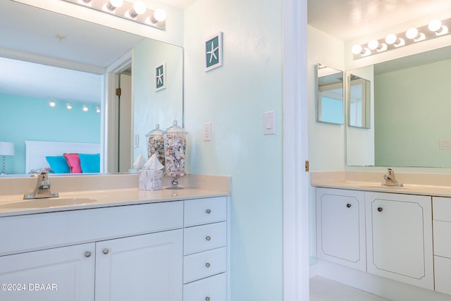 bathroom featuring vanity and tile patterned floors