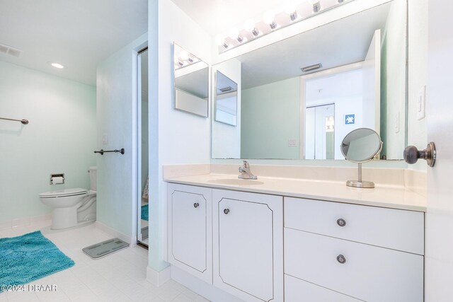 3855 S Atlantic Ave Unit 1206B, Daytona Beach Shores, FL 32118 - full bathroom with vanity, tile patterned flooring, and recessed lighting