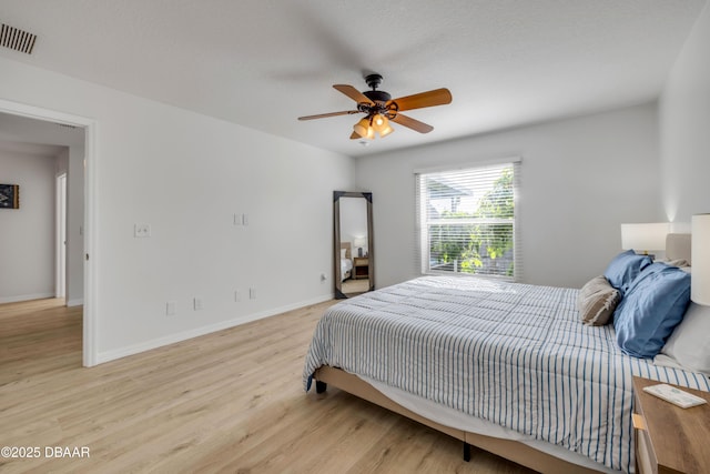 805 Spruce St, New Smyrna Beach, FL 32168 - bedroom featuring light wood-style flooring and a ceiling fan