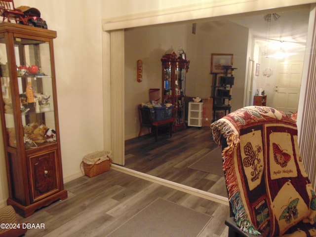 bedroom with wood-type flooring