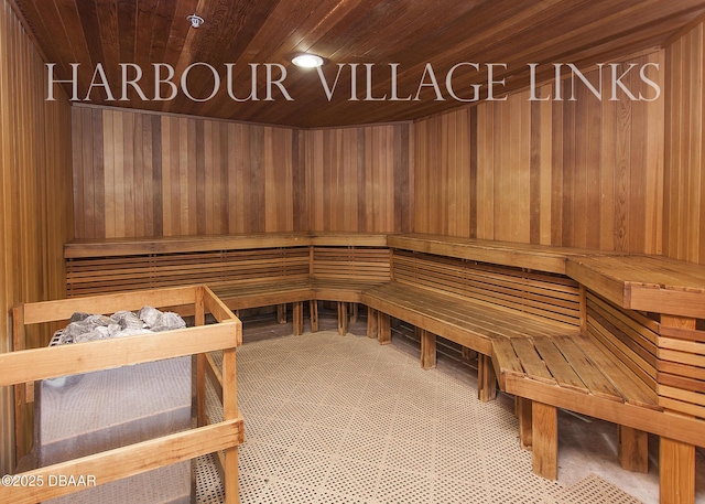 4650 Links Village Dr Unit C-505, Ponce Inlet, FL 32127 - sauna / steam room featuring wooden ceiling and wooden walls