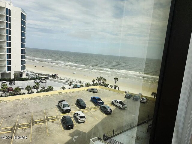 view of water feature with a view of the beach