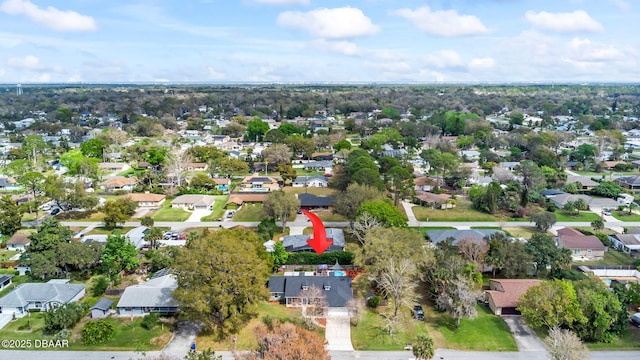 drone / aerial view featuring a residential view