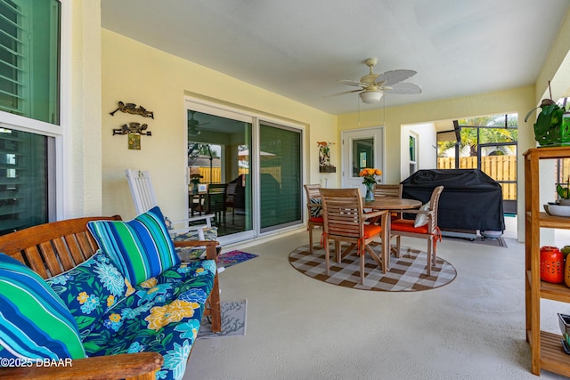 view of patio / terrace with ceiling fan