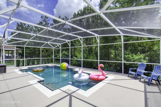 61 Levee Ln, Ormond Beach, FL 32174 - outdoor pool with a patio area and glass enclosure