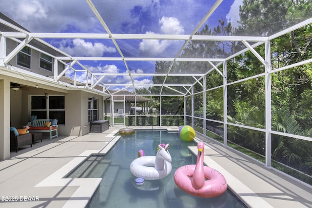 61 Levee Ln, Ormond Beach, FL 32174 - outdoor pool with a patio and a lanai