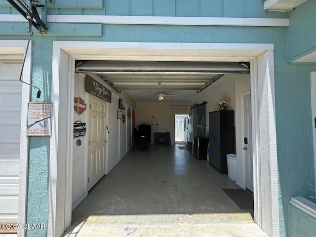 view of garage