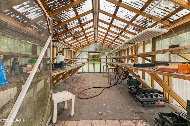 misc room featuring a healthy amount of sunlight and lofted ceiling