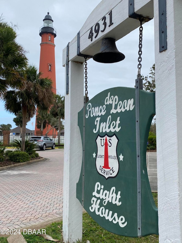 view of community sign