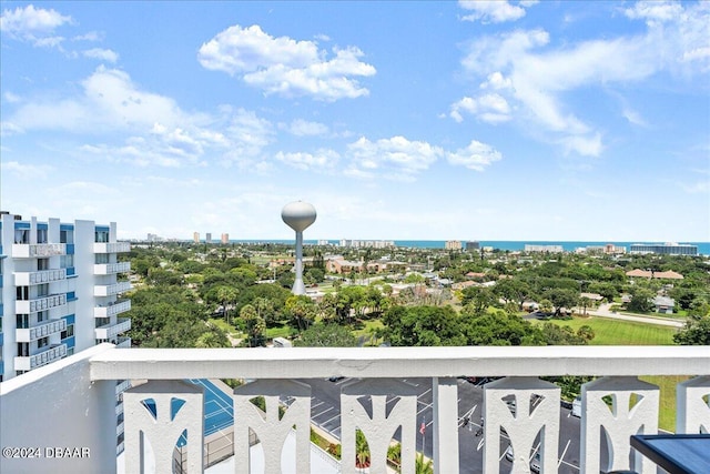 balcony with a water view