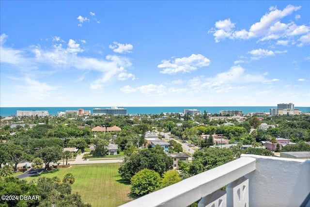 balcony with a water view