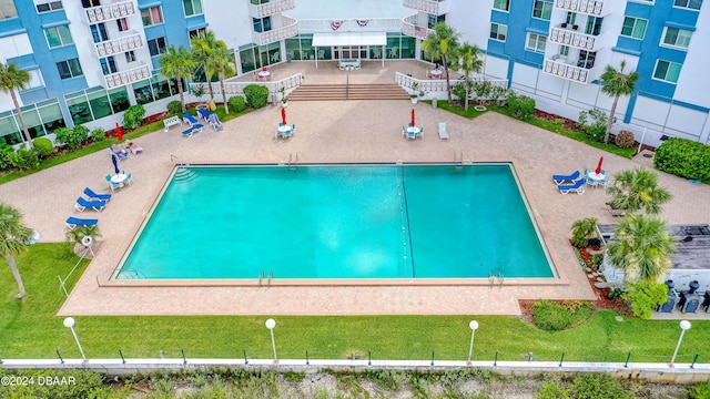 view of pool featuring a patio area