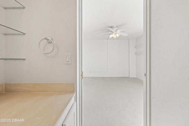 bathroom with ceiling fan