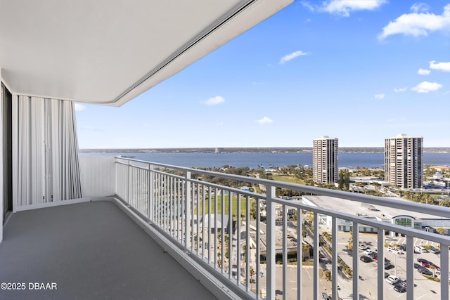 balcony with a water view