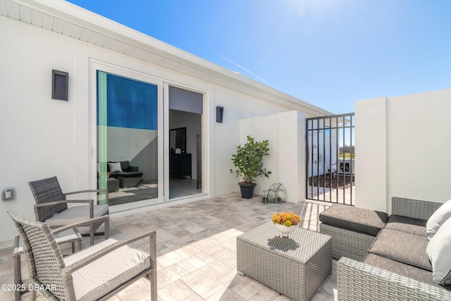 view of patio / terrace featuring an outdoor living space