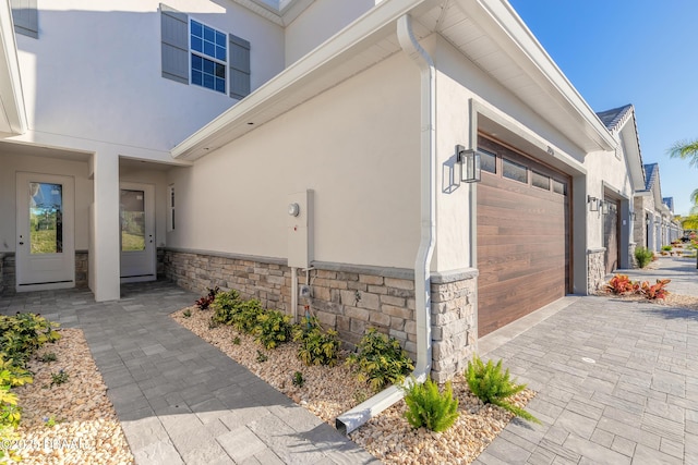 view of home's exterior with a garage