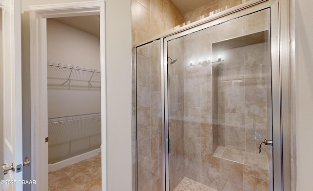 bathroom featuring an enclosed shower