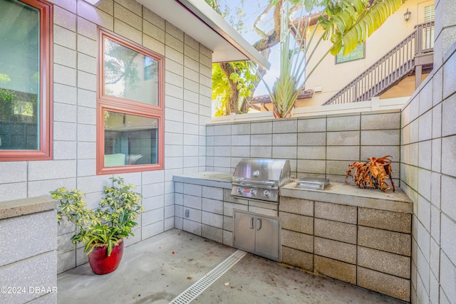 view of patio / terrace with area for grilling and an outdoor kitchen