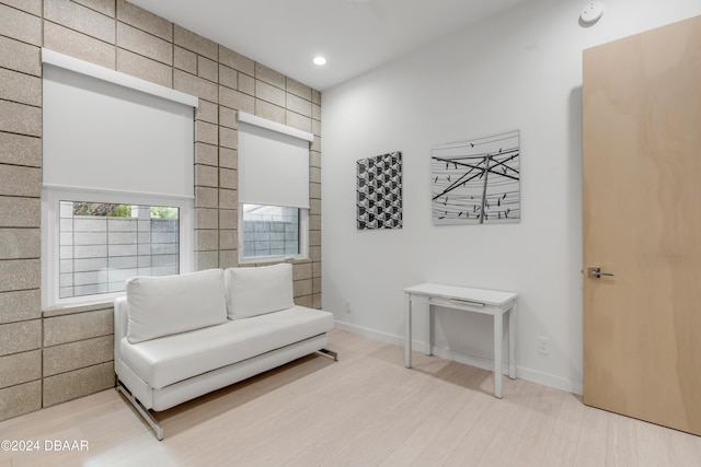 living area featuring wood-type flooring