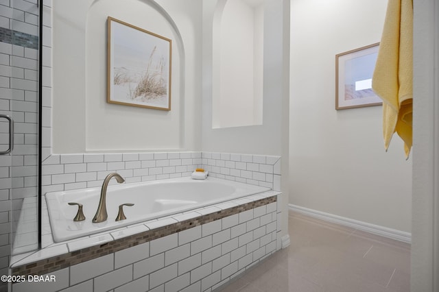 bathroom featuring tile patterned flooring