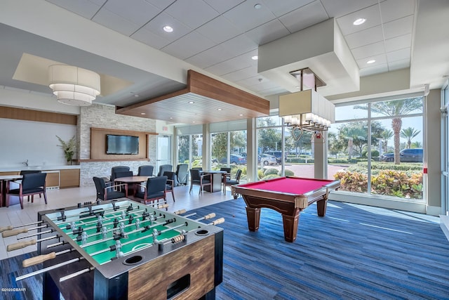 game room with pool table