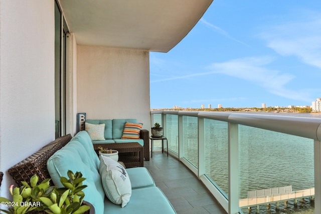 balcony with a water view