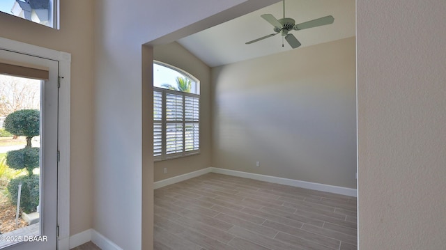 51 Bay Pointe Dr, Ormond Beach, FL 32174 - entrance foyer featuring ceiling fan and light wood-type flooring