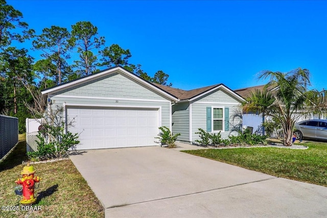 20 Sand Wedge Ln, Bunnell, FL 32110 - ranch-style home featuring driveway, an attached garage, and a front lawn
