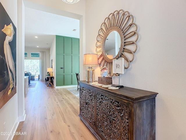 hallway featuring light hardwood / wood-style flooring