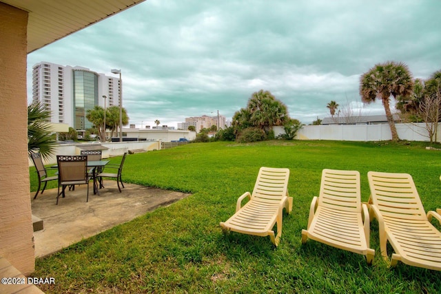 view of yard with a patio area