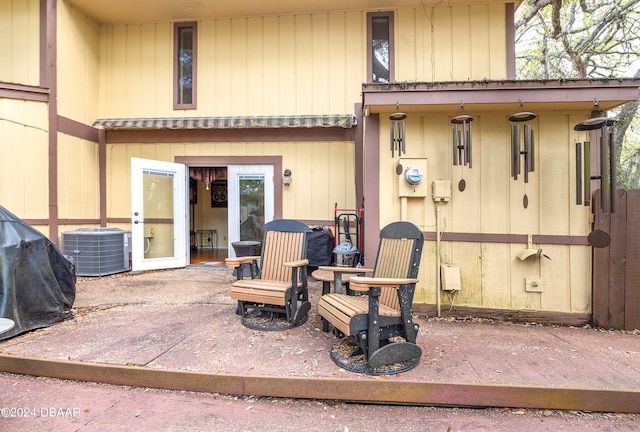 view of patio / terrace with central air condition unit