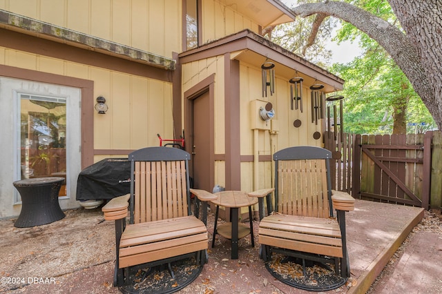 view of patio / terrace featuring a grill